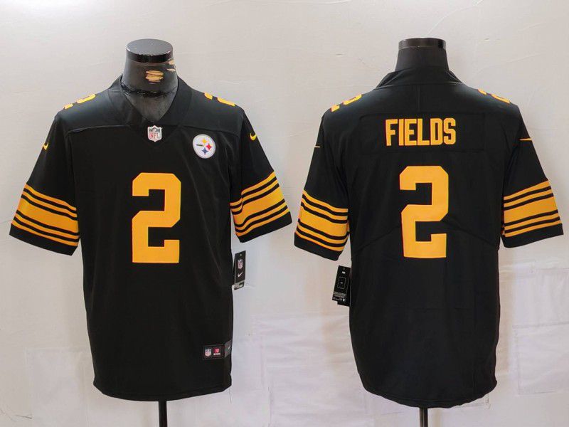 Men Pittsburgh Steelers #2 Fields Black 2024 Nike Limited NFL Jersey style 2